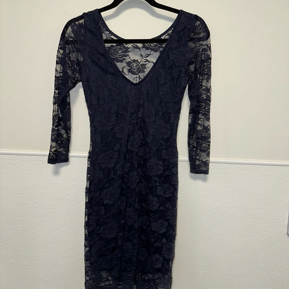 Women's Jump Apparel Dress Size 3/4 Blue Lace - Picture 4 of 10